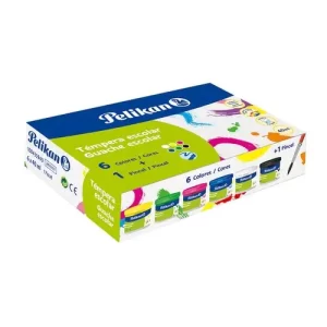 TEMPERA PELIKAN 40 ml (bote) 742/40S ESTUCHE de 6 + pincel
