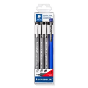 ROTULADOR CALIBRADO STAEDTLER 308 PIGMENT LINER BOLSA de 3 (0,2 - 0,4 - 0,8 mm)