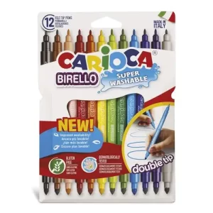 ROTULADOR FIBRA CARIOCA BIRELLO DOBLE CAJA de 12