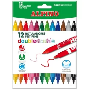 ROTULADOR FIBRA ALPINO DOUBLE DOUBLE BOLSA de 12